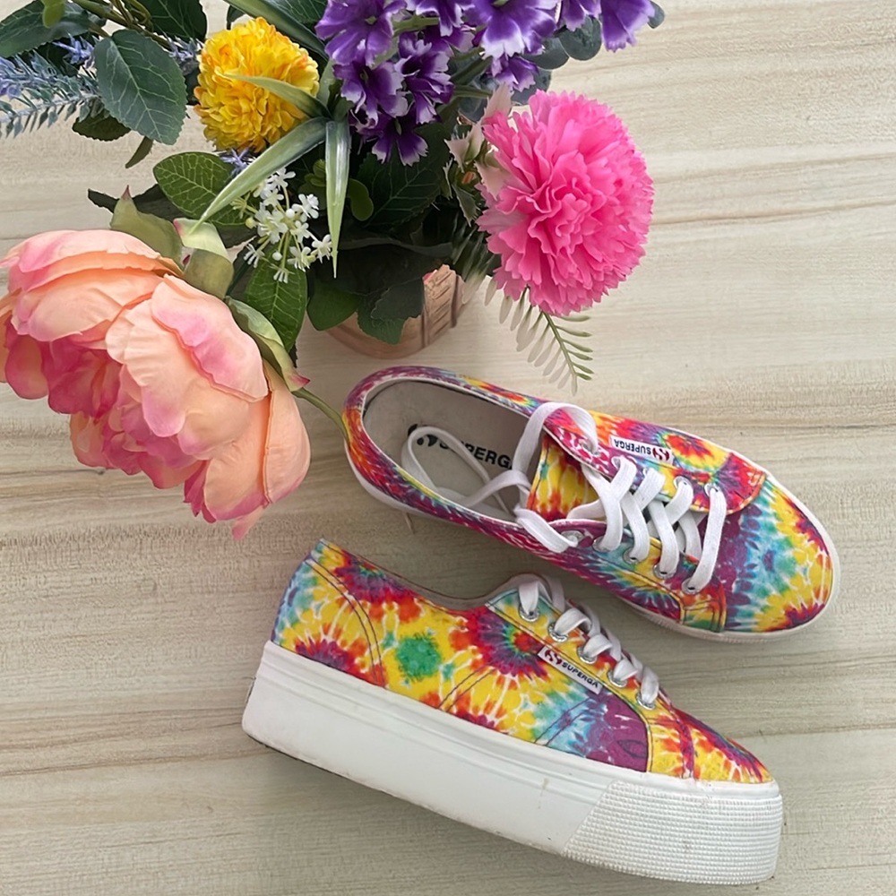 Superga tie dye platform sneakers 36